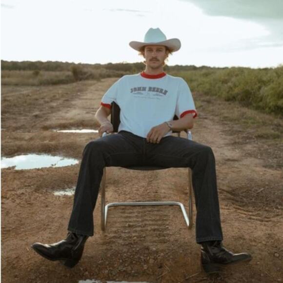 Vintage Union Made Cowboy Hat | Wool Felt Beige Feather Detail Western Size L - Picture 1 of 13